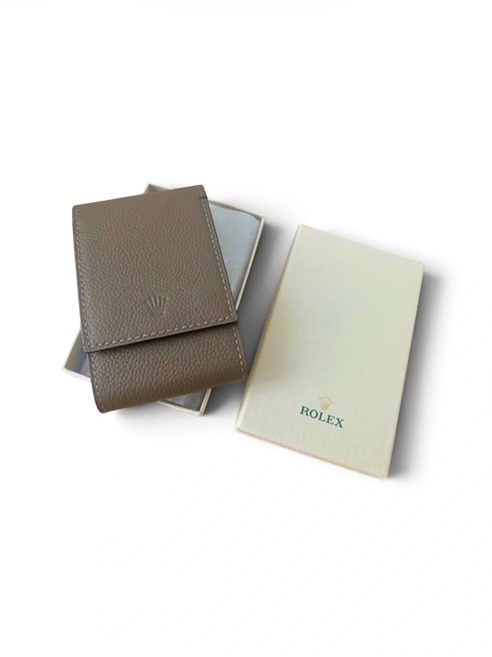 Authentic Rolex Taupe Leather Watch Travel Pouch Service Case – Rare Color